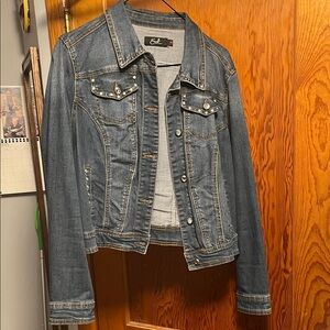 Earl Jeans Blue Denim Jacket with Stud Accents